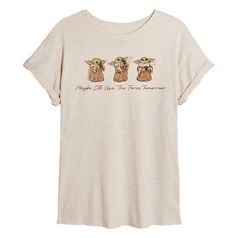Juniors' Star Wars The Mandalorian Grogu Oversized Tee