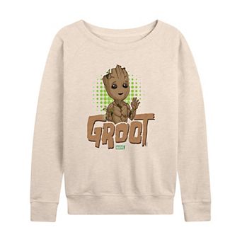 Women's Marvel Baby Groot French Terry Long Sleeve Tee