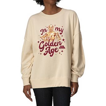 Women's Star Wars C-3PO In My Golden Age Oversized Fleece Crew Sweatshirt