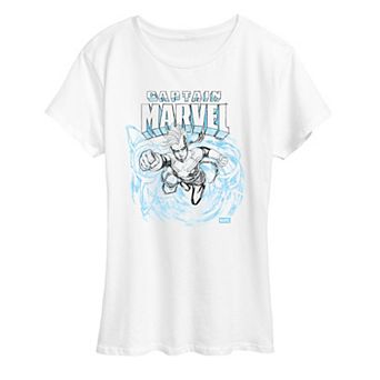 Women's Marvel Captain Marvel Sketch Graphic Tee