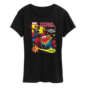 Women's Marvel Captain Marvel Comic Cover Graphic Tee