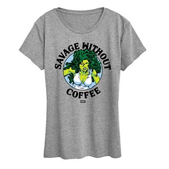 Women's Marvel She-Hulk Savage Without Coffee Graphic Tee