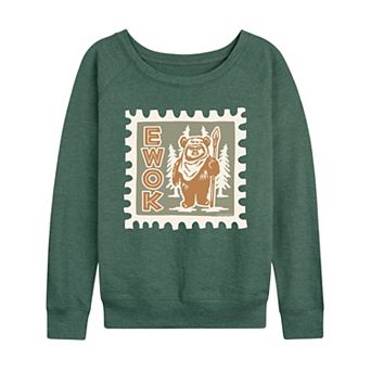 Women's Star Wars Ewok Stamp French Terry Long Sleeve Tee