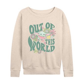 Women's Star Wars The Mandalorian Grogu Out Of This World French Terry Long Sleeve Tee