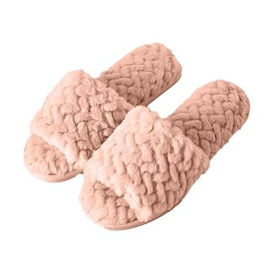 Roxoni Women’s Plush Patterned Slip-On House Slippers