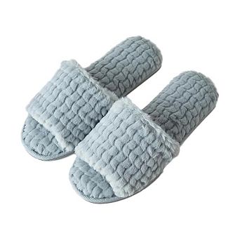 Roxoni Women’s Plush Patterned Slip-On House Slippers