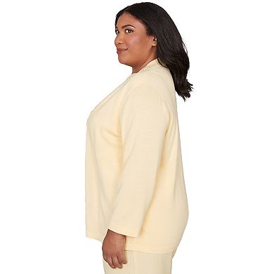 Plus Size Alfred Dunner Pearl Stripe Two in One Sweater