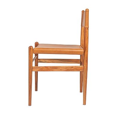 Hello Honey Solid Wood and Leather Dining Chair, Set of 2