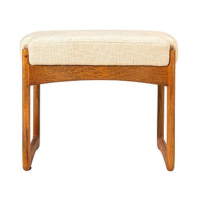Hello Honey Mango Wood and Boucle Stool, Natural