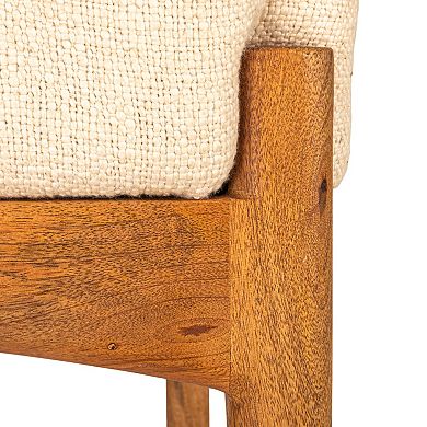 Hello Honey Mango Wood and Boucle Stool, Natural