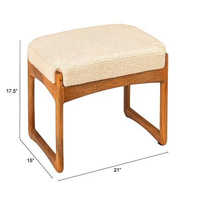 Hello Honey Mango Wood and Boucle Stool, Natural
