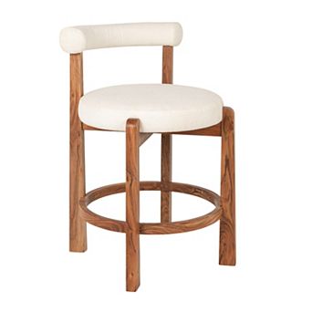 Hello Honey Acacia Wood & Boucle Counter Height Bar Chair