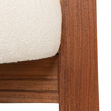 Hello Honey Acacia Wood & Boucle Counter Height Bar Chair