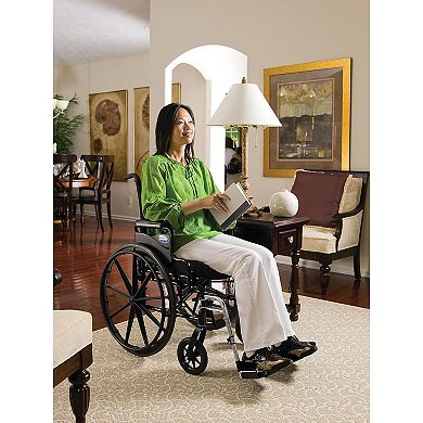 Invacare XT Lightweight Wheelchair, Desk Length Arms, 20" Seat, Black Satin
