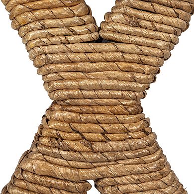 Hello Honey Woven Water Hyacinth Stool, Natural Finish