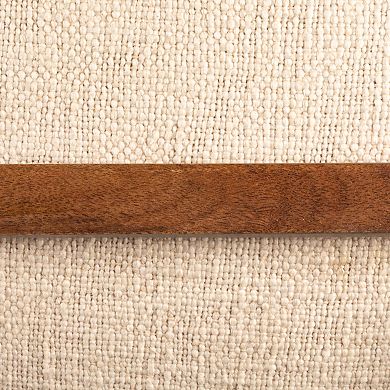 Hello Honey Mango Wood and Boucle Storage Bench, Ivory