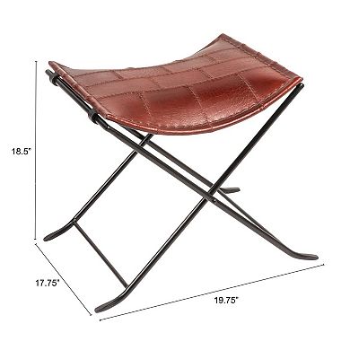 Hello Honey Collapsible Leather and Metal Stool