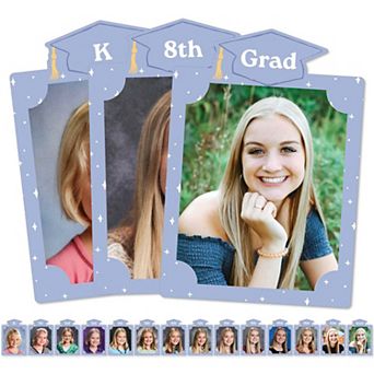 Light Purple Grad K-12 School Photo Display Frame, 8x10-inch Graduation Memory Wall Photo Holder Set