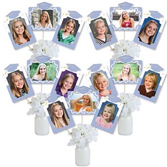 Light Purple Grad Photo Display Centerpiece Kit 15 Table Topper Sticks, Lavender 4x6 Picture Holders