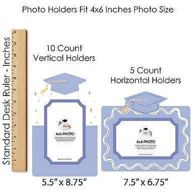 Light Purple Grad Photo Display Centerpiece Kit 15 Table Topper Sticks, Lavender 4x6 Picture Holders