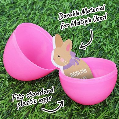 Spring Easter Egg Hunt Token Stuffers, 24 Count Bunny Shape Egg Filler Tokens with Fun Rewards