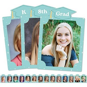 Mint Green Grad K-12 School Photo Display Frame, 8x10-inch Graduation Memory Wall, Photo Holder Set
