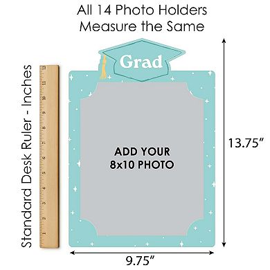 Mint Green Grad K-12 School Photo Display Frame, 8x10-inch Graduation Memory Wall, Photo Holder Set