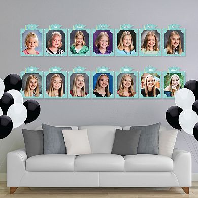 Mint Green Grad K-12 School Photo Display Frame, 8x10-inch Graduation Memory Wall, Photo Holder Set