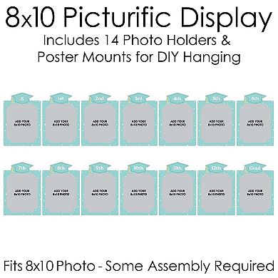 Mint Green Grad K-12 School Photo Display Frame, 8x10-inch Graduation Memory Wall, Photo Holder Set