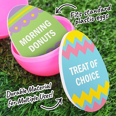 Hippity Hoppity Easter Egg Hunt Token Stuffers, 24 Count Egg Shape Filler Tokens with Rewards