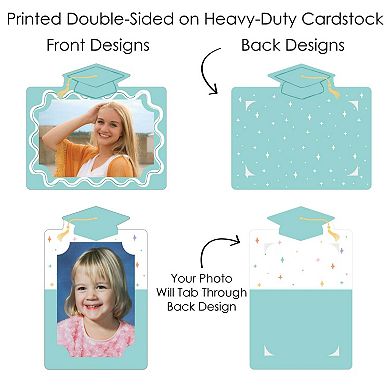 Mint Green Graduation Photo Display Centerpiece Kit, 15 Table Topper Sticks, 4x6 Picture Holders