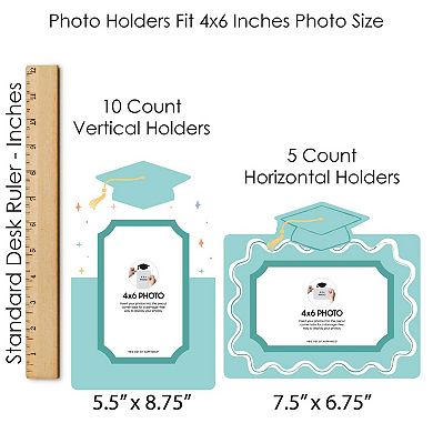 Mint Green Graduation Photo Display Centerpiece Kit, 15 Table Topper Sticks, 4x6 Picture Holders