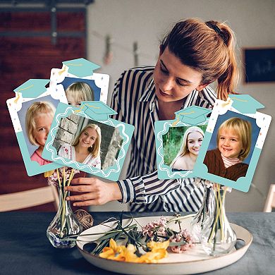 Mint Green Graduation Photo Display Centerpiece Kit, 15 Table Topper Sticks, 4x6 Picture Holders