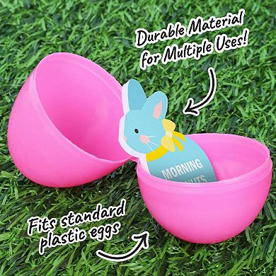 Colorful Easter Egg Hunt Token Stuffers, 24 Count Bunny Shape Filler Tokens with Fun Rewards