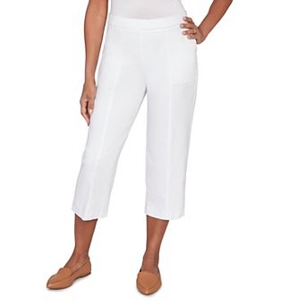 Petite Alfred Dunner Relaxed Fit Flat Front Patch Pocket Capris