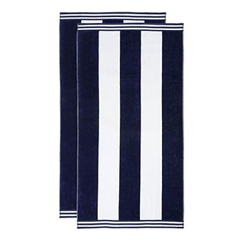 SUPERIOR Cabana Stripe Oversized Cotton Towel 2 pc Set