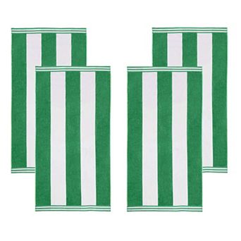 SUPERIOR Cabana Stripe Oversized Cotton 4 pc Towel Set
