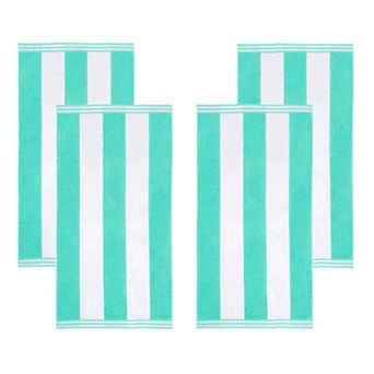 SUPERIOR Cabana Stripe Oversized Cotton 4 pc Towel Set