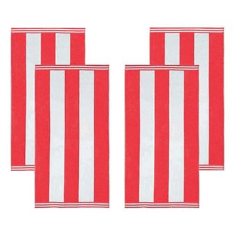 SUPERIOR Cabana Stripe Oversized Cotton 4 pc Towel Set