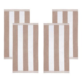 SUPERIOR Cabana Stripe Oversized Cotton 4 pc Towel Set