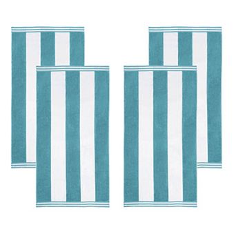 SUPERIOR Cabana Stripe Oversized Cotton 4 pc Towel Set