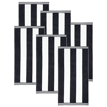 SUPERIOR Cabana Stripe Oversized Cotton 4 pc Towel Set