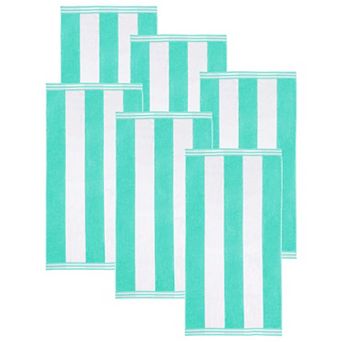 SUPERIOR Cabana Stripe Oversized Cotton 6 pc Towel Set