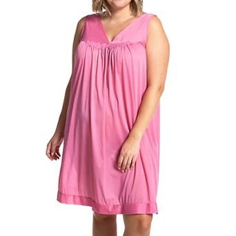 Exquisite Form Plus Size Nylon Tricot Sleeveless Short Knee-Length Nightgown - 30807