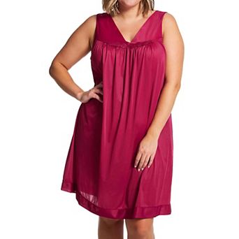 Exquisite Form Plus Size Nylon Tricot Sleeveless Short Knee-Length Nightgown - 30807
