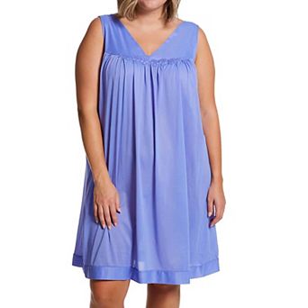 Exquisite Form Plus Size Nylon Tricot Sleeveless Short Knee-Length Nightgown - 30807