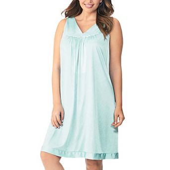 Exquisite Form Nylon Tricot Sleeveless Short Knee-Length Nightgown - 30107