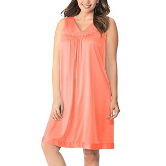 Exquisite Form Nylon Tricot Sleeveless Short Knee-Length Nightgown - 30107