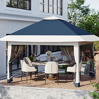 Outdoor Patio Gazebo 12x12ft, Pop up with Mosquito Netting, Outdoor Canopy Tent