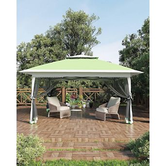 Outdoor Patio Gazebo 12x12ft, Pop up with Mosquito Netting, Outdoor Canopy Tent